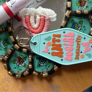 Anti Social Butterfly' Keychain